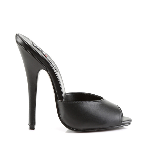 Leather Slide On High Heel Shoes - Picture 1 of 4
